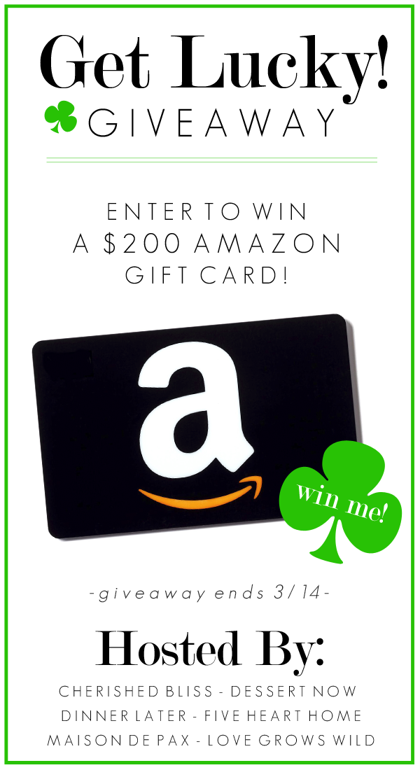 Get Lucky Giveaway! Enter to win a $200 Amazon gift card from the Love Grows Wild creative team!