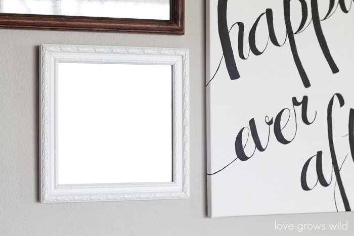 Learn how to create a fun, personal, and creative Gallery Wall for LESS THAN $20! Yes, you CAN decorate an entire wall for that cheap! Get all the best tips and tricks from LoveGrowsWild.com