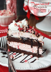 Peppermint Brownie Ice Cream Cake from Life, Love, and Sugar