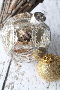 Silver and Gold Glitter Ornaments for Holiday Decorating