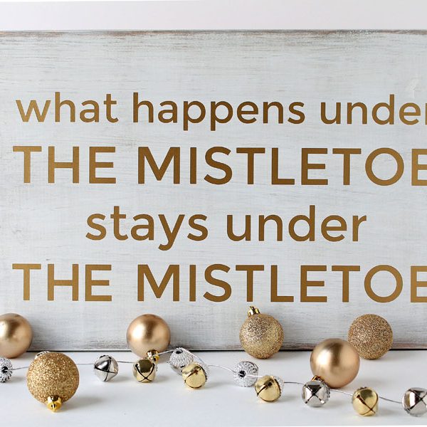 Create this fun Under The Mistletoe Wall Art to spice up your holiday decor!