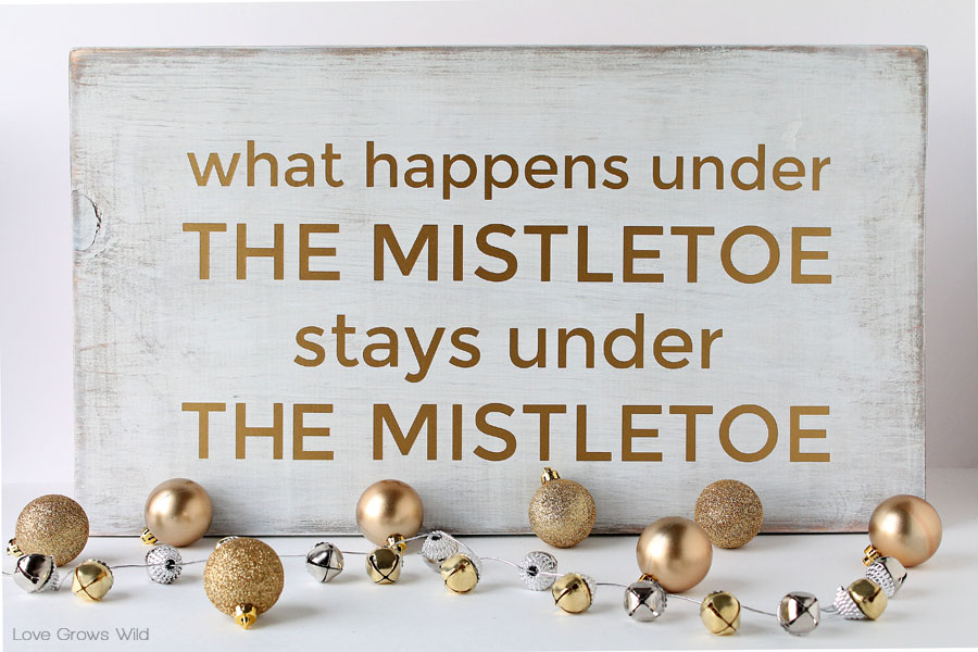 Create this fun Under The Mistletoe Wall Art to spice up your holiday decor!