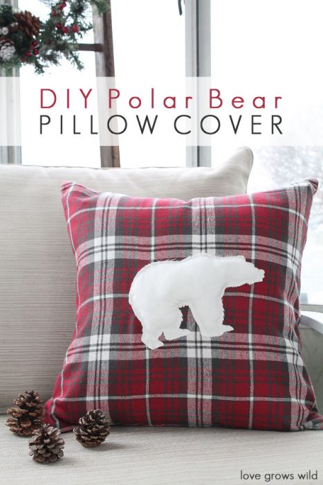 DIY Polar Bear Pillow Cover