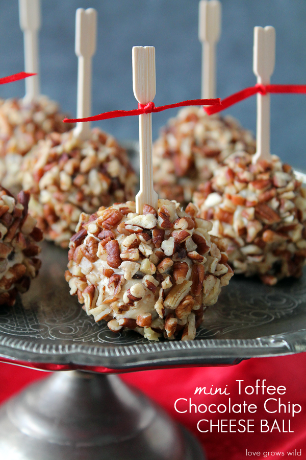 Mini Toffee Chocolate Cheese Ball - a great party appetizer or dessert!