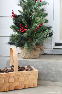 A basket of pinecones makes the perfect winter decor!