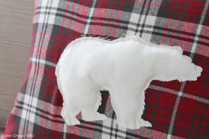 Create a DIY Flannel Polar Bear Pillow Cover to decorate for winter!