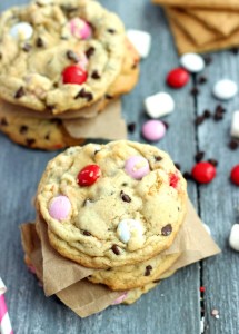Valentine S'mores M&M Cookies