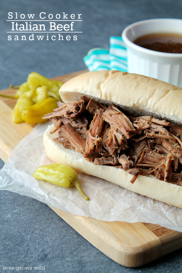 Slow Cooker Italian Beef Sandwiches