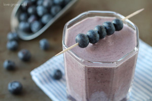 This thick, fruity Blueberry Pomegranate Smoothie is packed full of protein and healthy vitamins to keep you full and satisfied for hours! Try it as a meal replacement for breakfast or lunch!