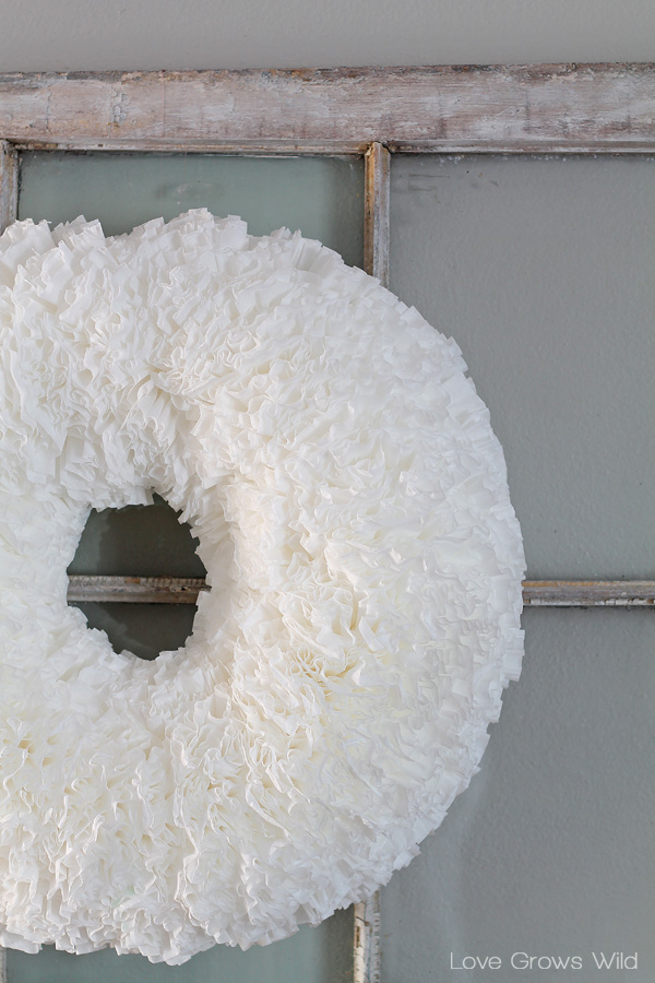 White Coffee Filter Wreath