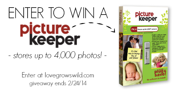 Enter the Picture Keeper Giveaway at LoveGrowsWild.com