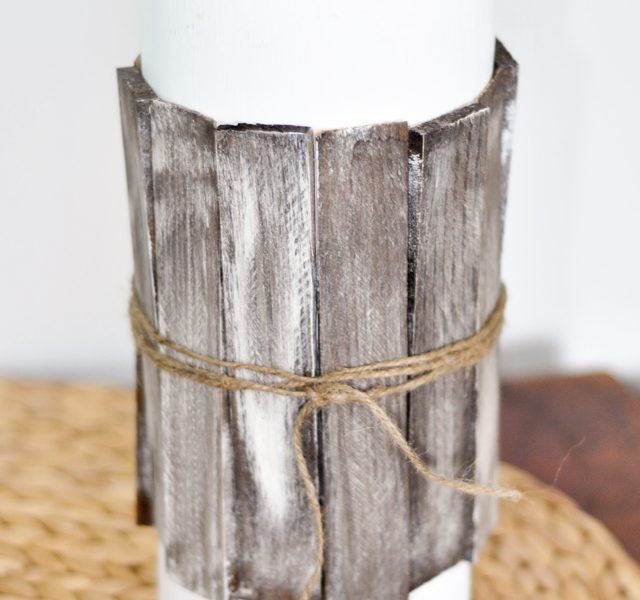 Update a plain vase with gorgeous, rustic wood shims! Love this easy and inexpensive DIY!