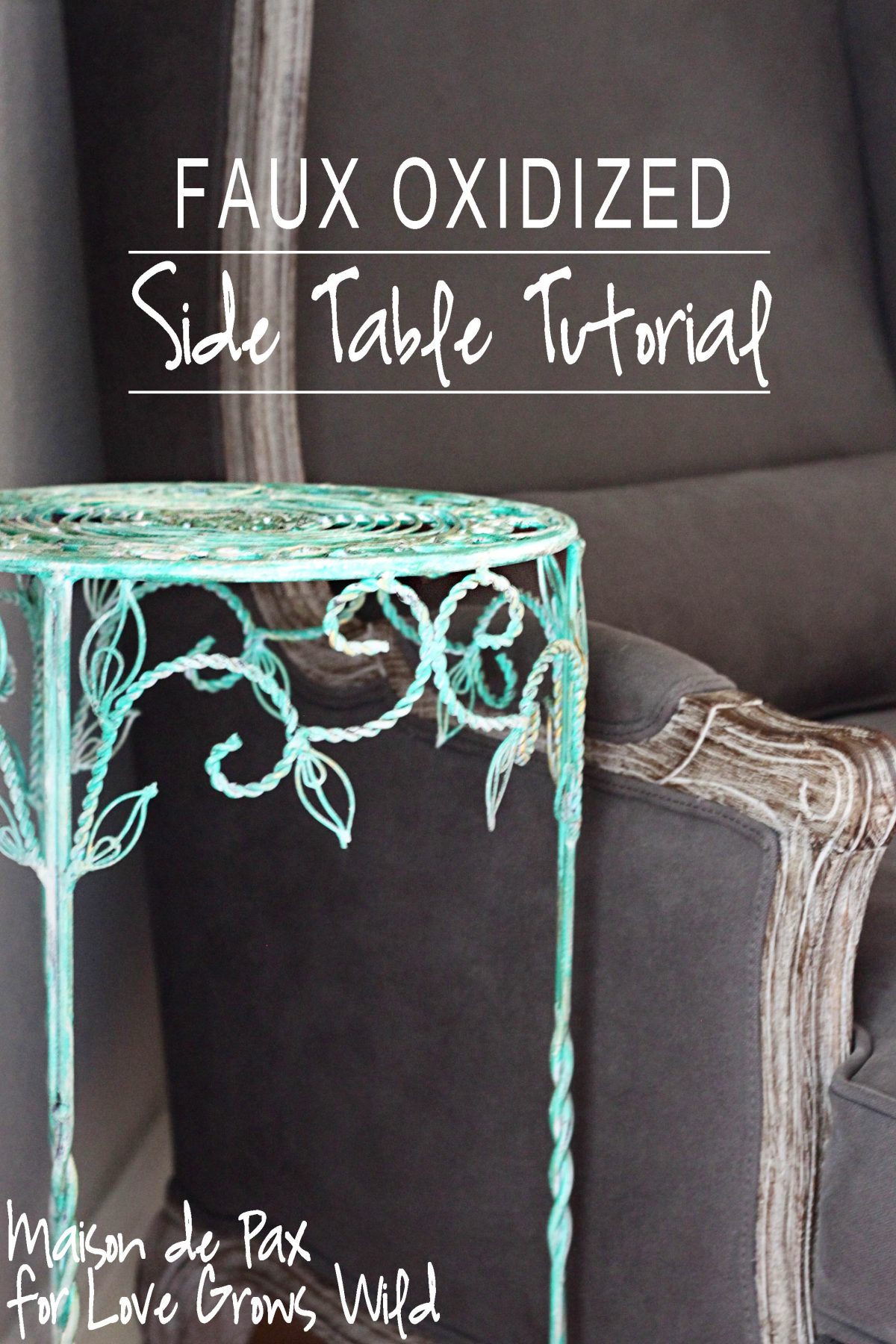 Faux Oxidized Side Table