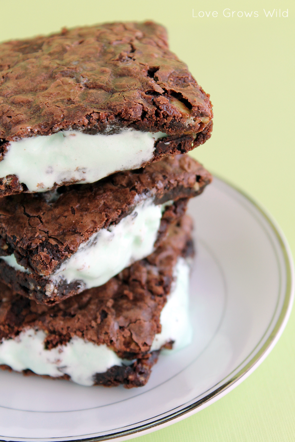 Brownie Double Mint Ice Cream Sandwiches