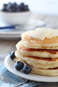 The BEST Buttermilk Pancake recipe! These pancakes are so light, fluffy, and tender! | LoveGrowsWild.com