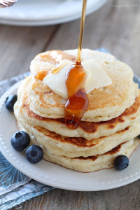 The BEST Buttermilk Pancake recipe! These pancakes are so light, fluffy, and tender! | LoveGrowsWild.com