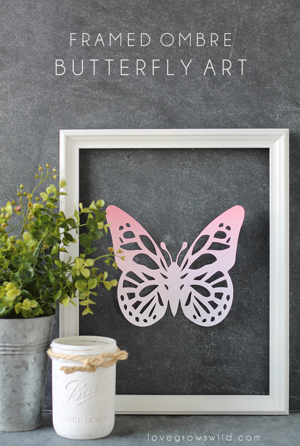Framed Ombre Butterfly Art | LoveGrowsWild.com
