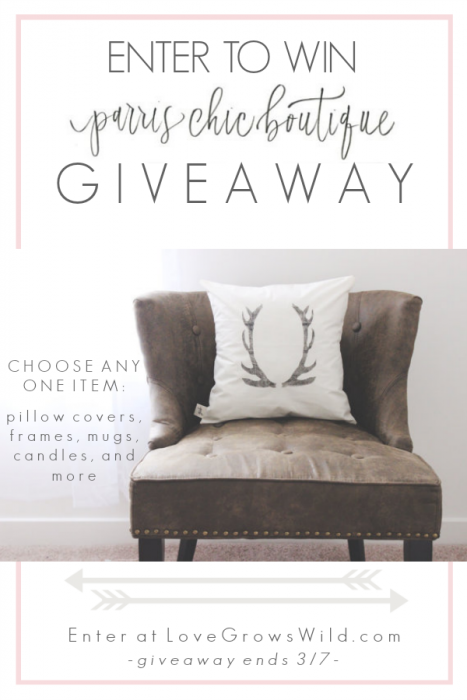 Enter to win any item from Parris Chic Boutique at LoveGrowsWild.com!