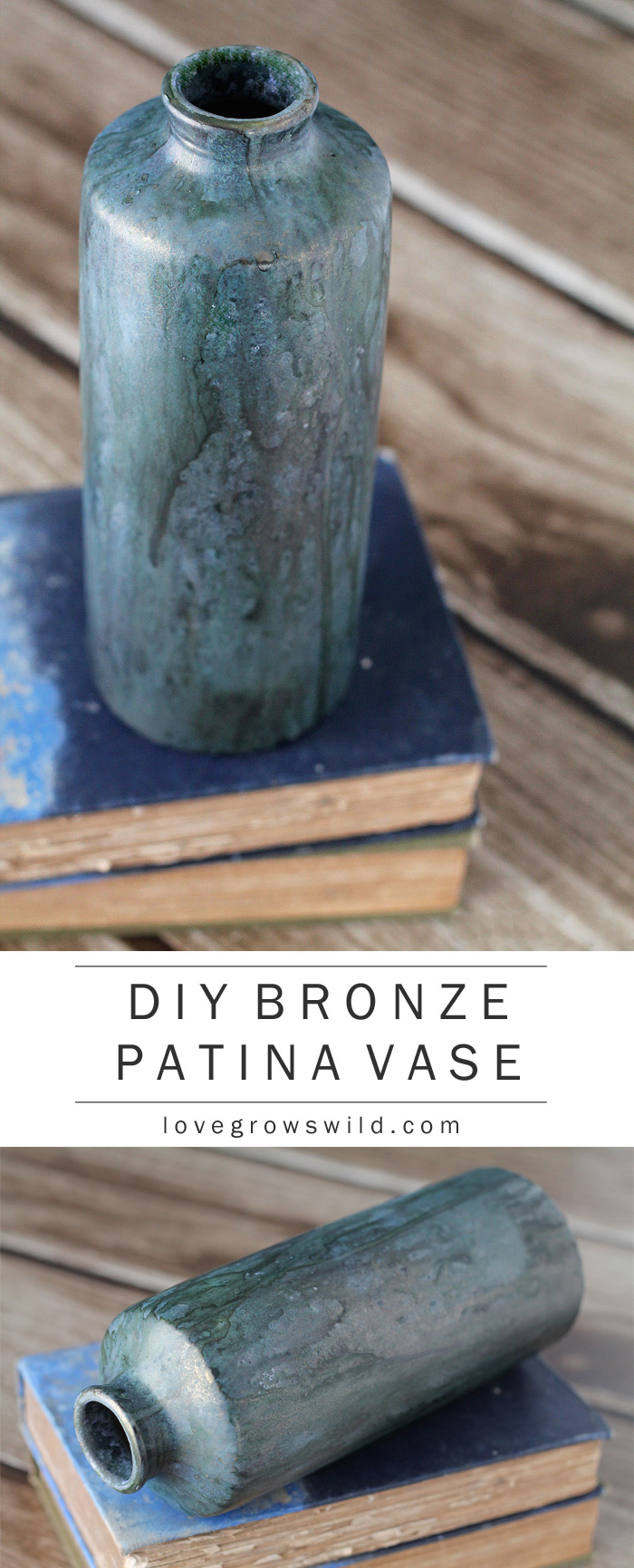 Love this gorgeous bronze patina look! Find out how to DIY the patina at LoveGrowsWild.com 