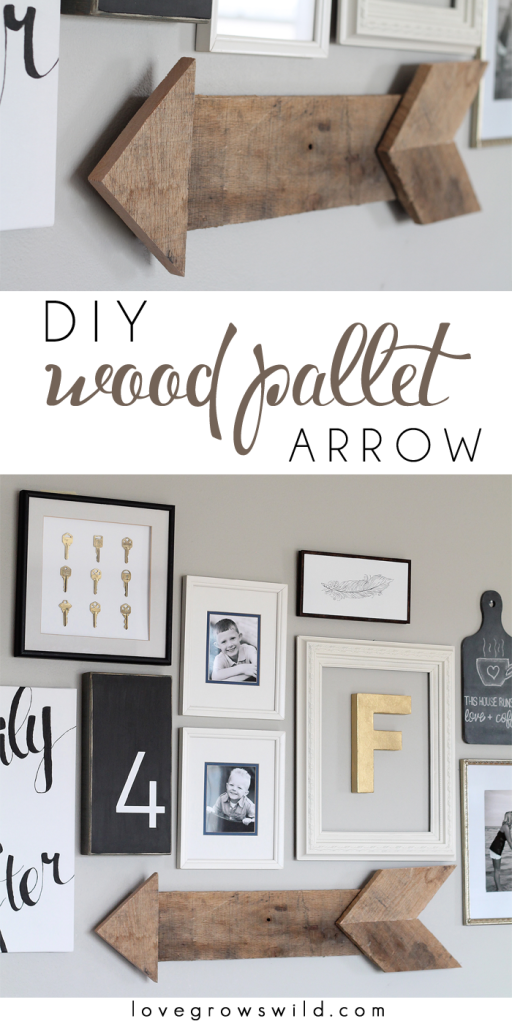Learn how to create this simple, rustic wood pallet arrow! | LoveGrowsWild.com