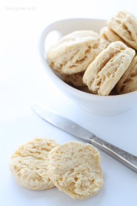 Tender, flaky biscuits are the perfect addition to any meal. This recipe gets a healthy boost from coconut oil in place of the butter! | LoveGrowsWild.com