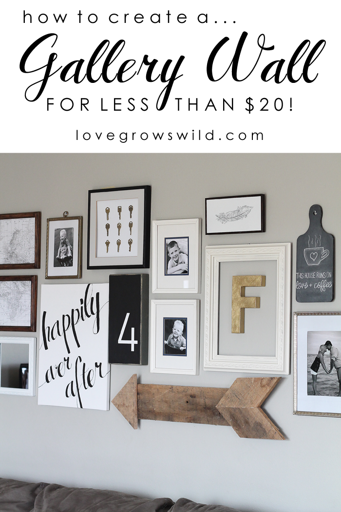 Whimsical Modern Farmhouse Decor Collage Wall Frame - Love