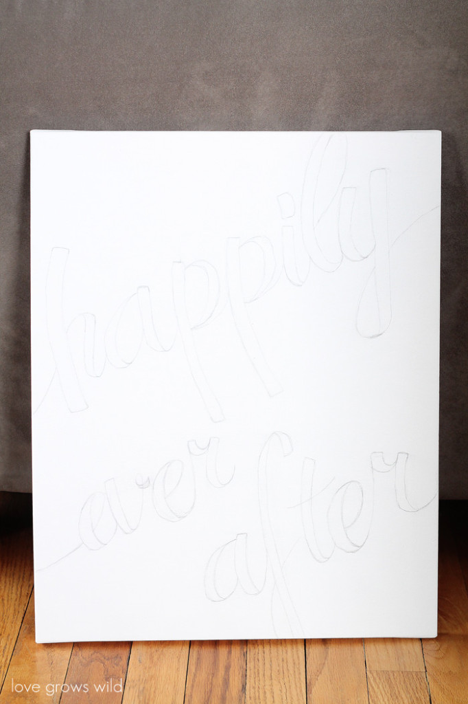 DIY Canvas Script Art Love Grows Wild