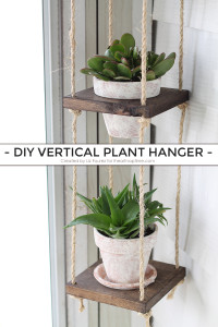 Learn how to create this DIY Vertical Plant Hanger for your home! Perfect for small spaces! | LoveGrowsWild.com