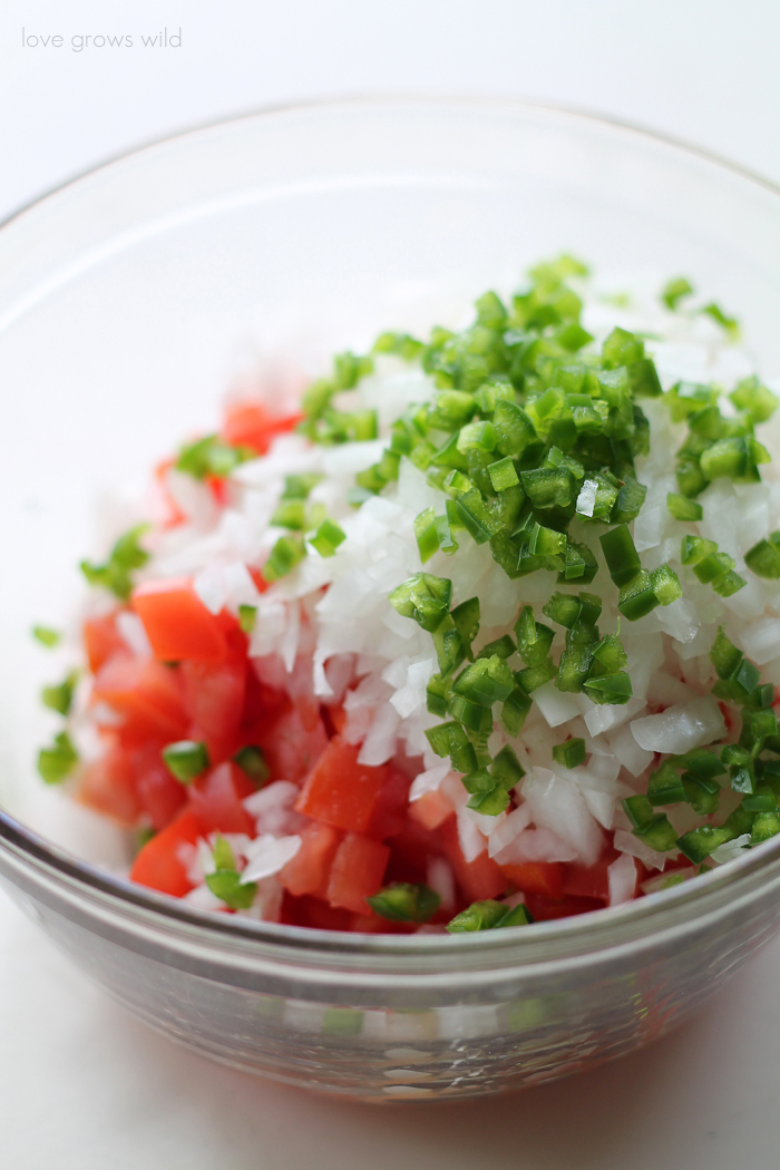Fresh, easy, and healthy too! This Pico de Gallo recipe is perfect for snacking or as a side with your favorite Mexican dishes! | LoveGrowsWild.com