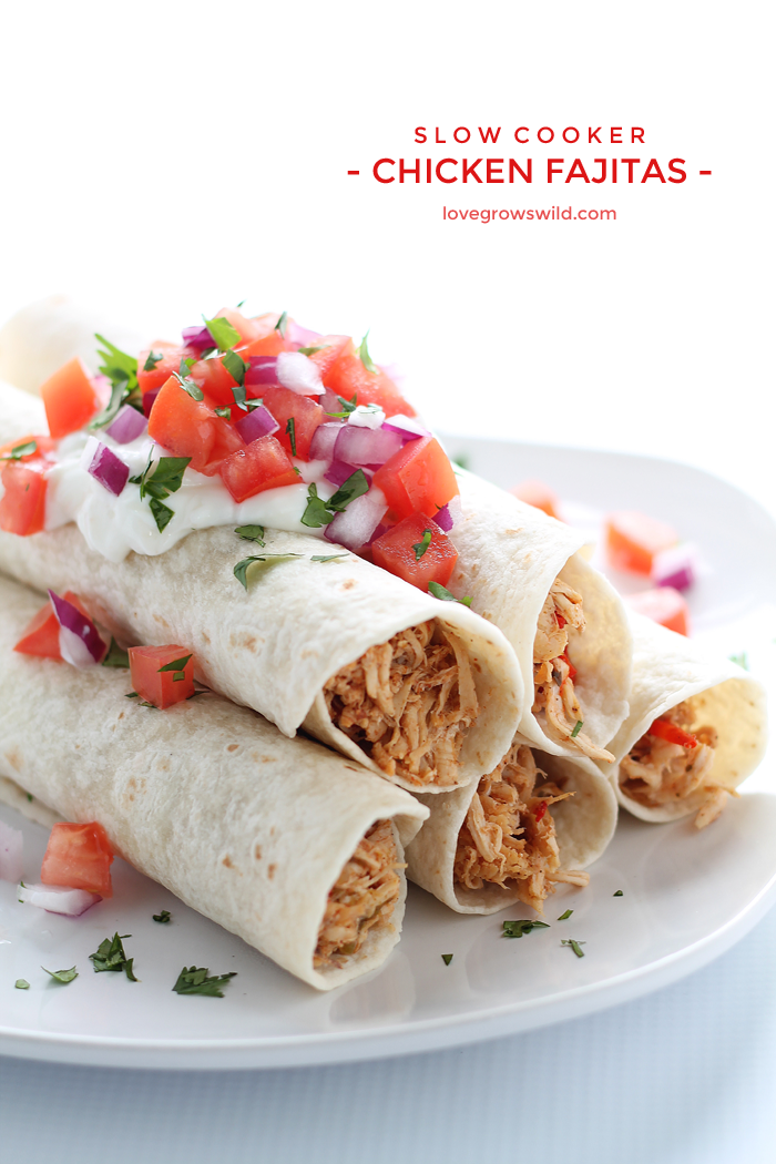 Slow Cooker Chicken Fajitas - Love Grows Wild