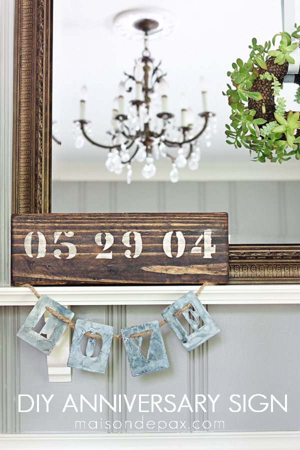 DIY Anniversary Sign - an easy DIY gift idea for weddings, anniversaries, birthdays, and more! | LoveGrowsWild.com