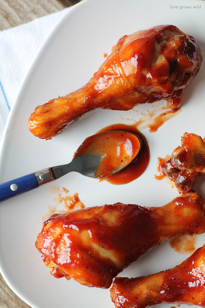 The easiest way to make tender, tangy barbecue chicken in the oven! | LoveGrowsWild.com