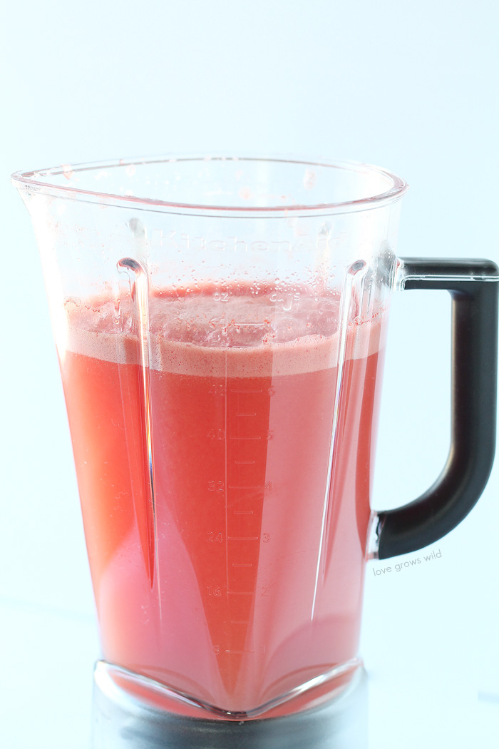 Watermelon Lemonade is easy to make and super refreshing! Go ahead and pour yourself a glass of this sweet and fruity drink! | LoveGrowsWild.com