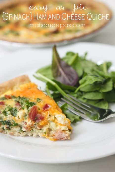 Spinach Ham and Cheese Quiche