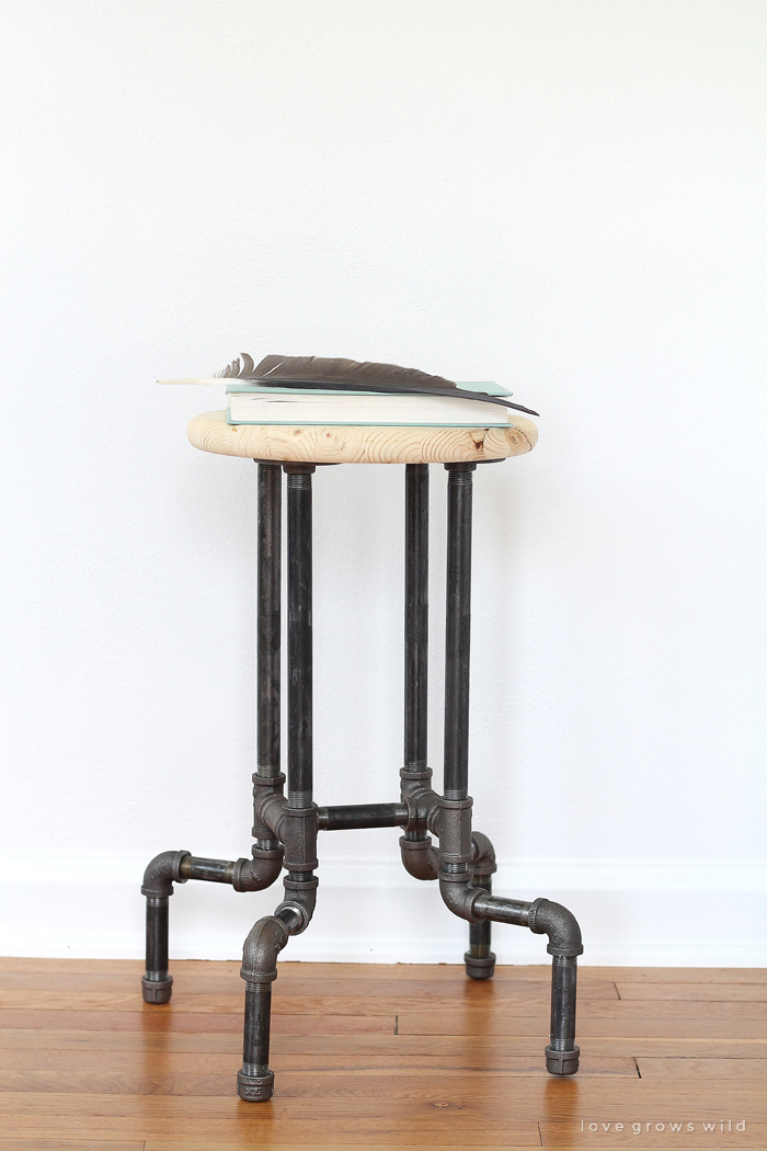 black pipe stool