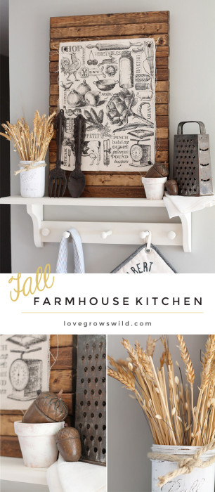 Get inspired for fall decorating with this lovely fall farmhouse kitchen! See more photos at LoveGrowsWild.com