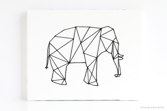 Geometric Stitched Animal Art - Love Grows Wild