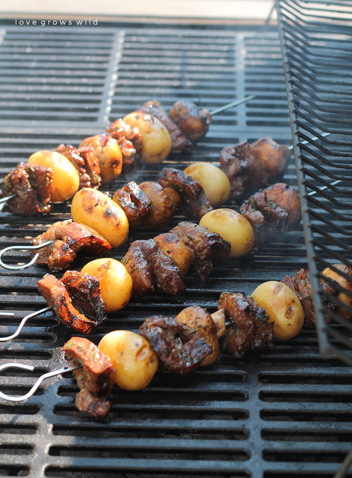 Bear Steaks with Kabobs