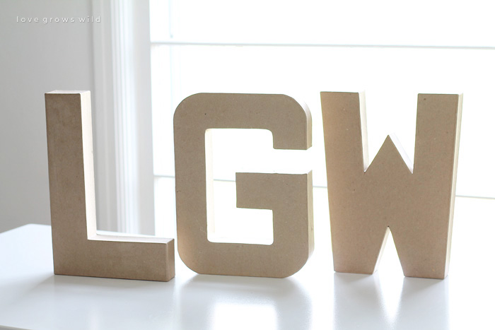 Step-by-step instructions to create gorgeous DIY Marquee Letters for your home! Click for details at LoveGrowsWild.com