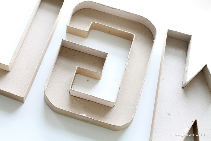 Step-by-step instructions to create gorgeous DIY Marquee Letters for your home! Click for details at LoveGrowsWild.com
