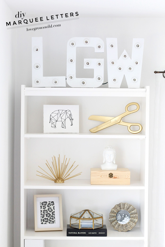 Step-by-step instructions to create gorgeous DIY Marquee Letters for your home! Click for details at LoveGrowsWild.com