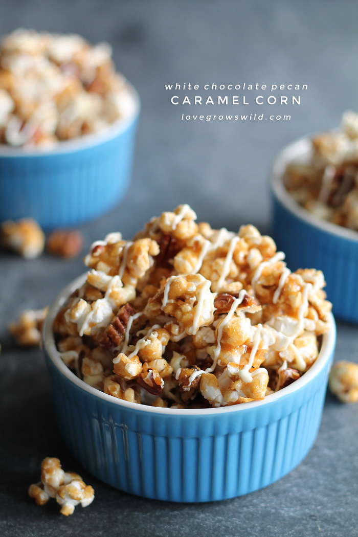 Learn how to make homemade caramel corn from scratch! It's easier than you think! Step-by-step instructions at LoveGrowsWild.com