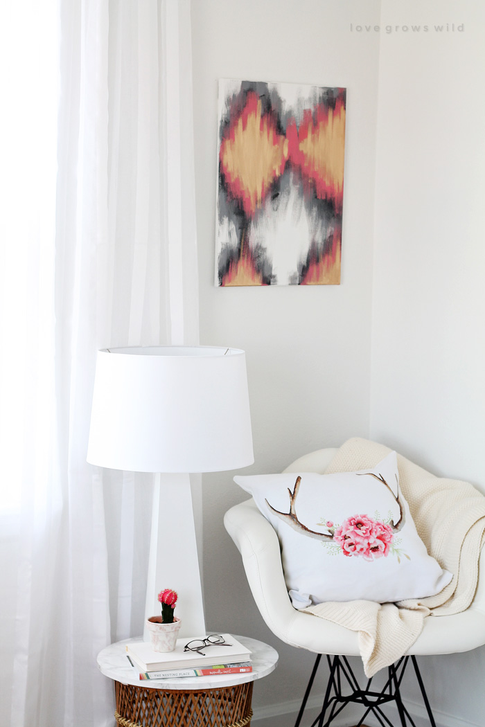 DIY Painted Ikat Art - Creating your own custom artwork is easy! Just follow these step-by-step instructions at LoveGrowsWild.com