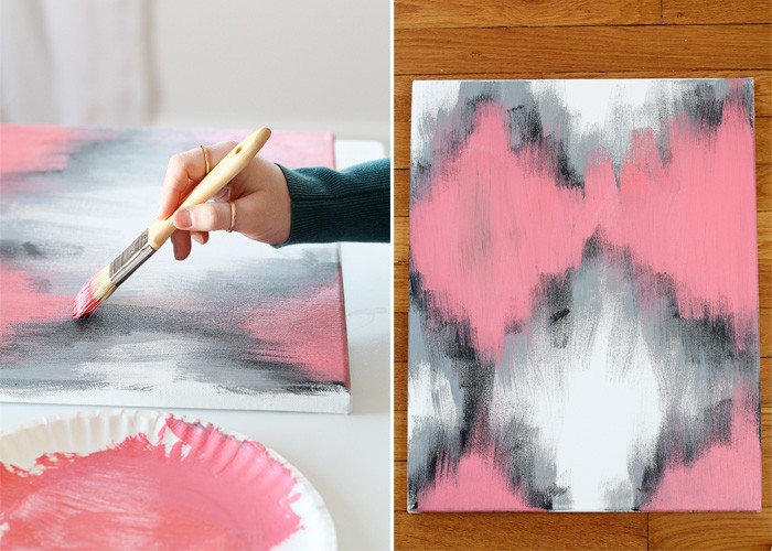 DIY Painted Ikat Art - Creating your own custom artwork is easy! Just follow these step-by-step instructions at LoveGrowsWild.com