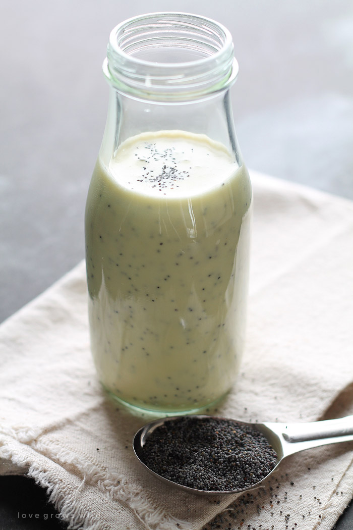 A fresh, healthy Poppyseed Dressing that you can whip up in just seconds! Way better than store-bought! | LoveGrowsWild.com