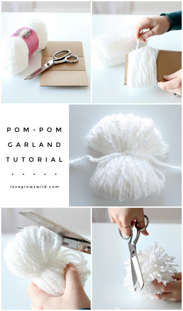 Pom Pom Garland Tutorial Love Grows Wild