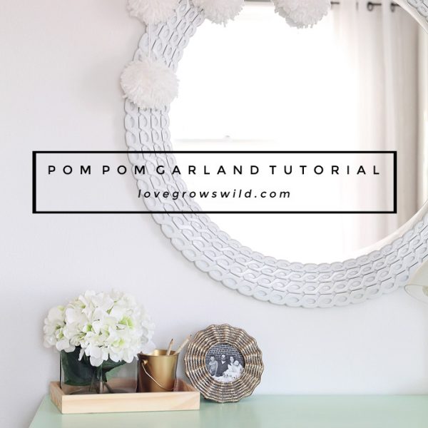 Learn how to make this super-sized Pom Pom Garland! Detailed tutorial and how-to video at LoveGrowsWild.com