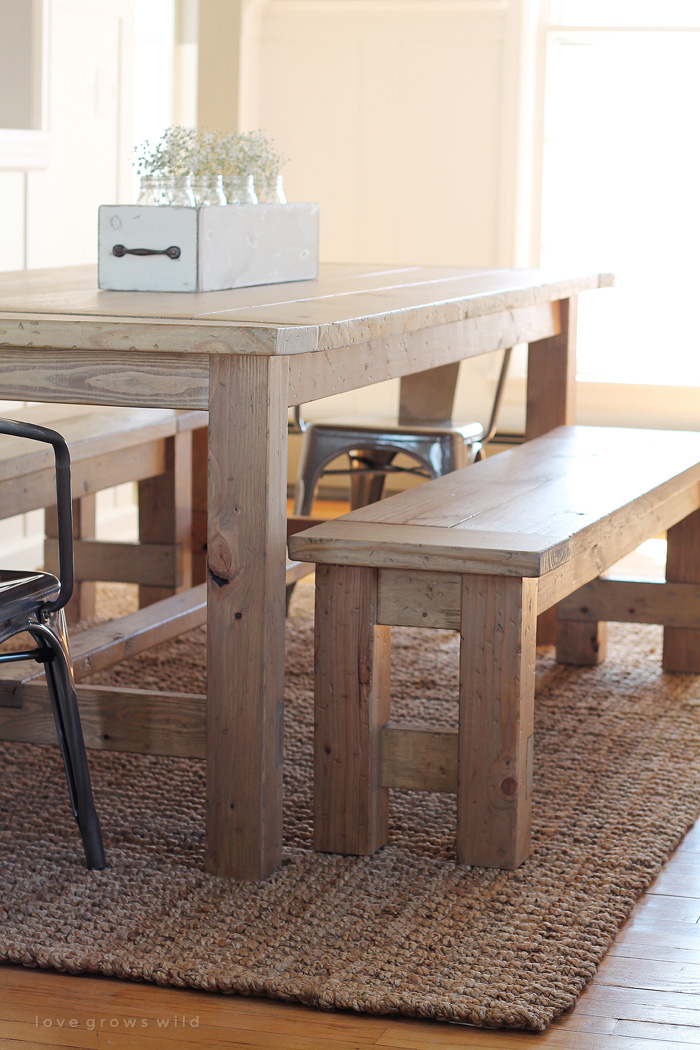 Dining room table with bench online farmhouse