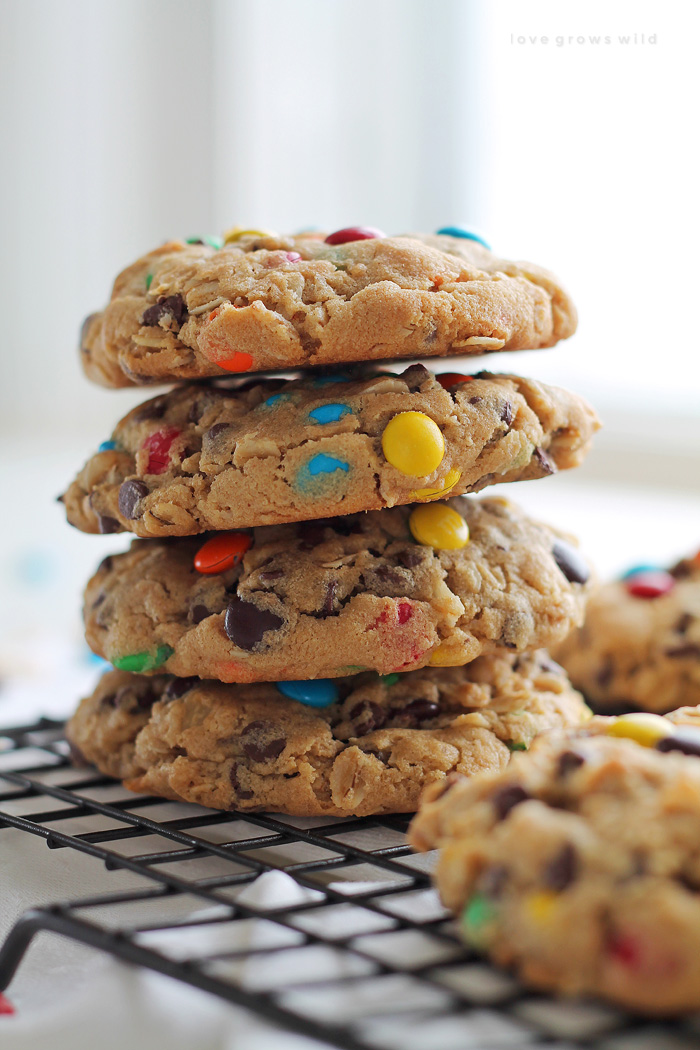 Peanut Butter M&M} Monster Cookie Ice Cream - Creme De La Crumb