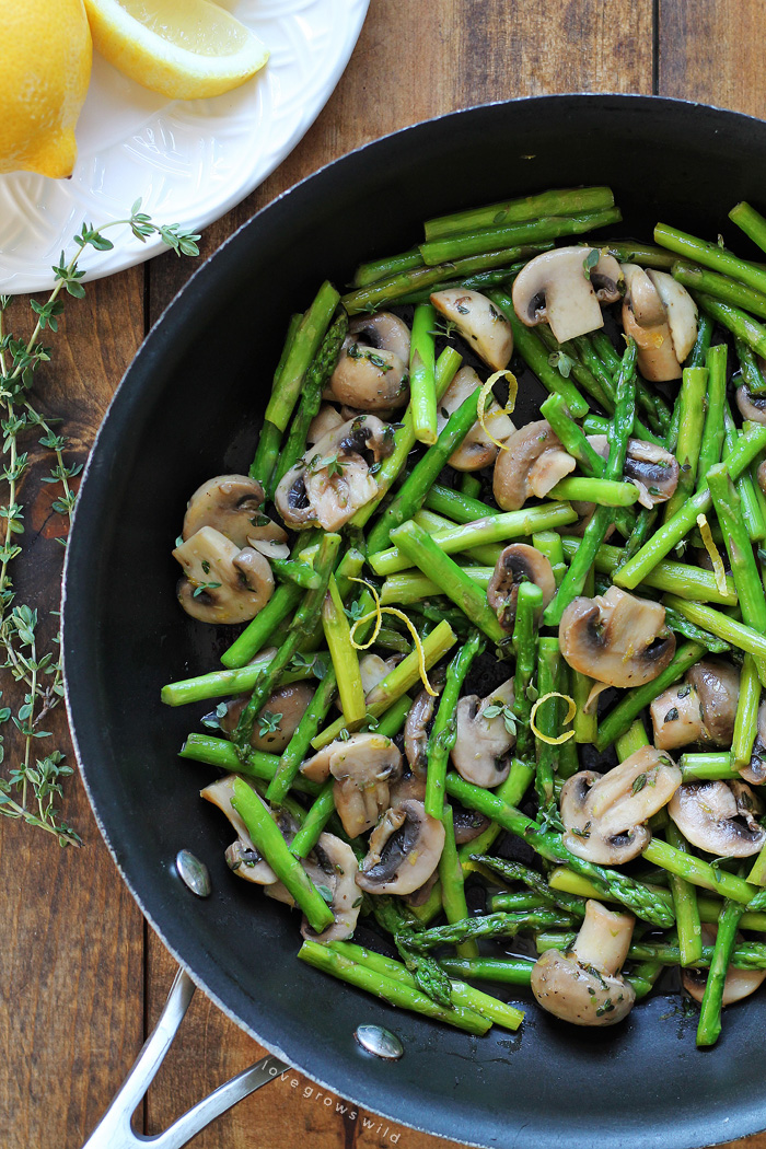 Asparagus and Mushrooms in Lemon-Thyme Butter - Love Grows ...